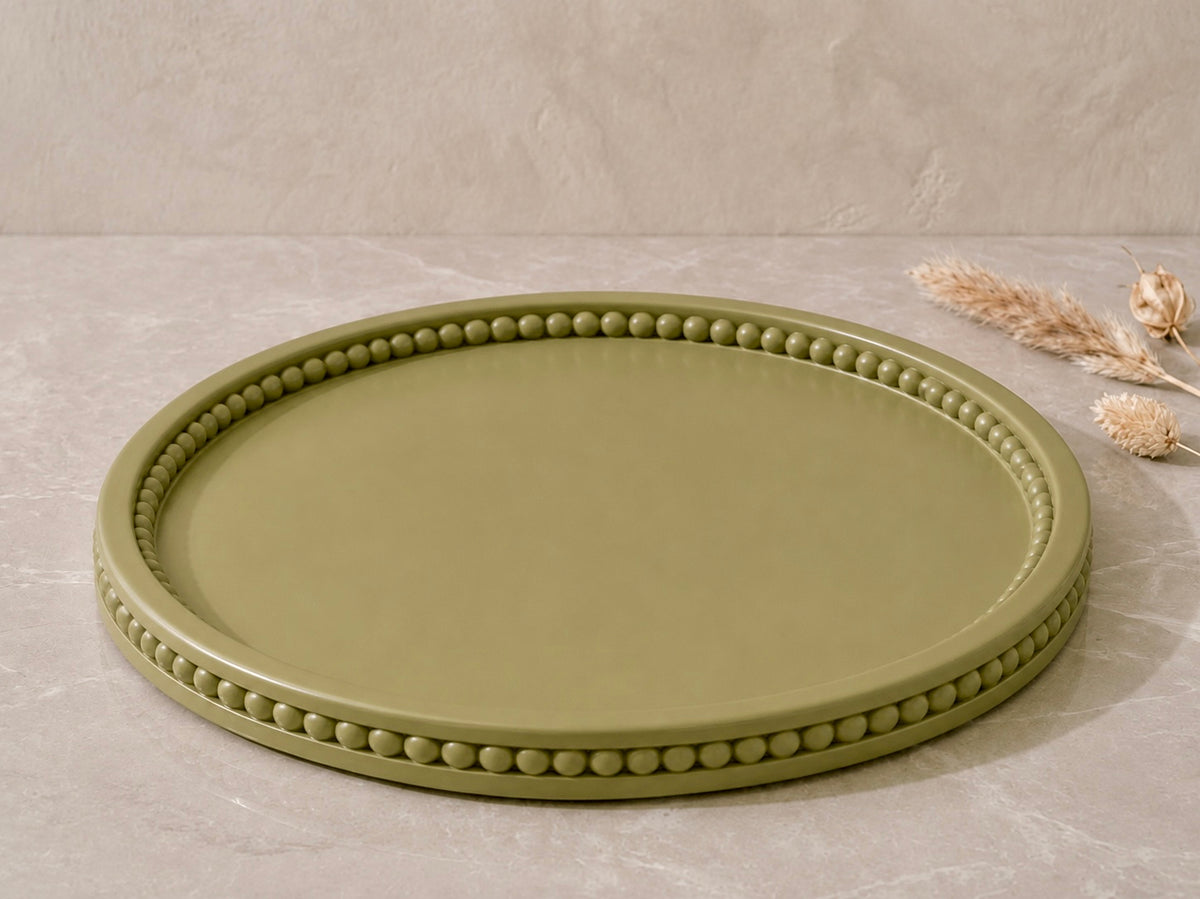 Beaded Edge Round Tray