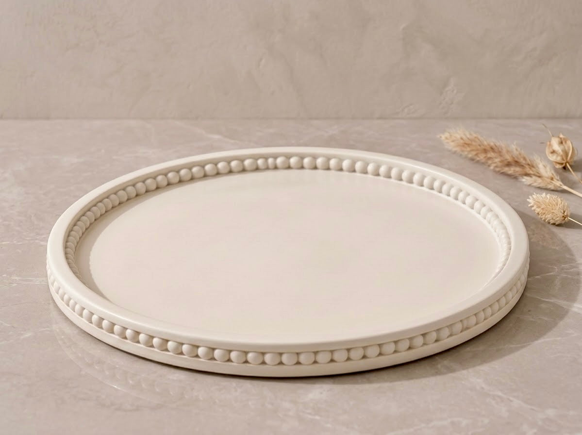 Beaded Edge Round Tray