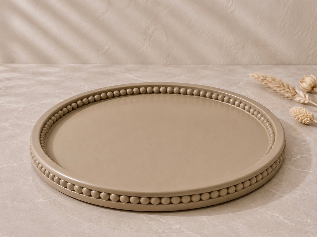 Beaded Edge Round Tray